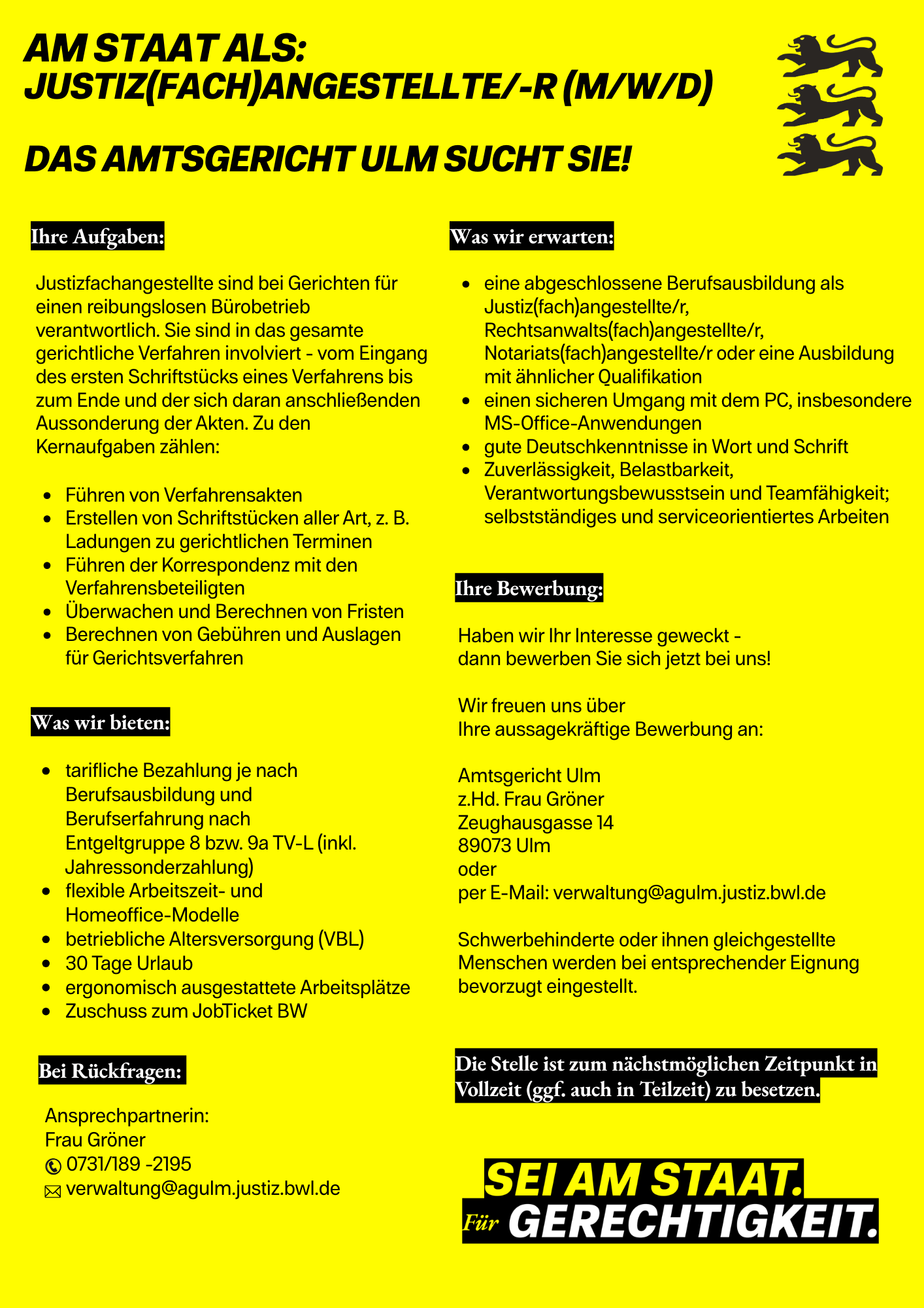 Stellenausschreibung